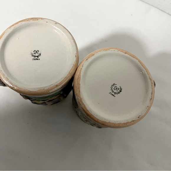 (2) Vintage German Beer Steins Made Japan Tree Handle German Artwork Excellent - Picture 5 of 5